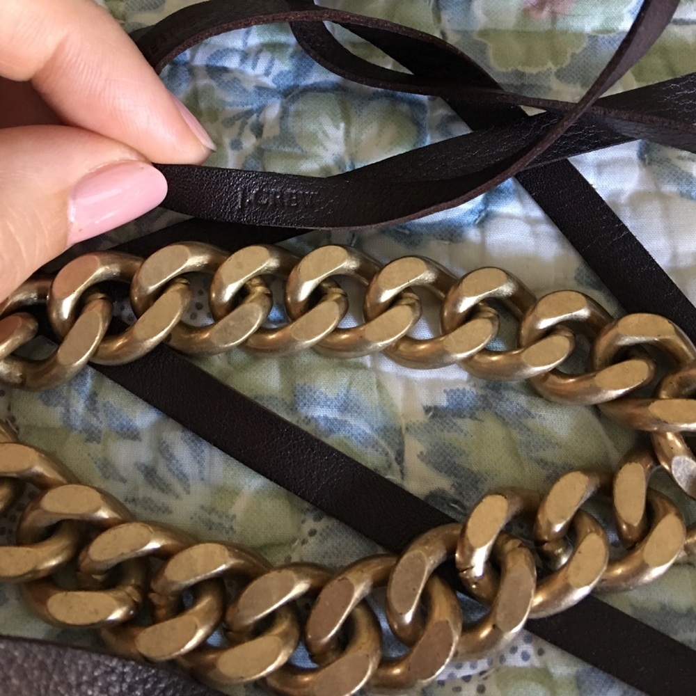 J. Crew Leather/Chain Tie Belt